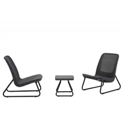 Keter Set 2 Poltrone + Tavolino aperto RIO PATIO Grafite