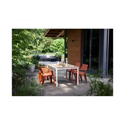 Keter Tavolo PORTO 160 effetto Legno struttura Bianca