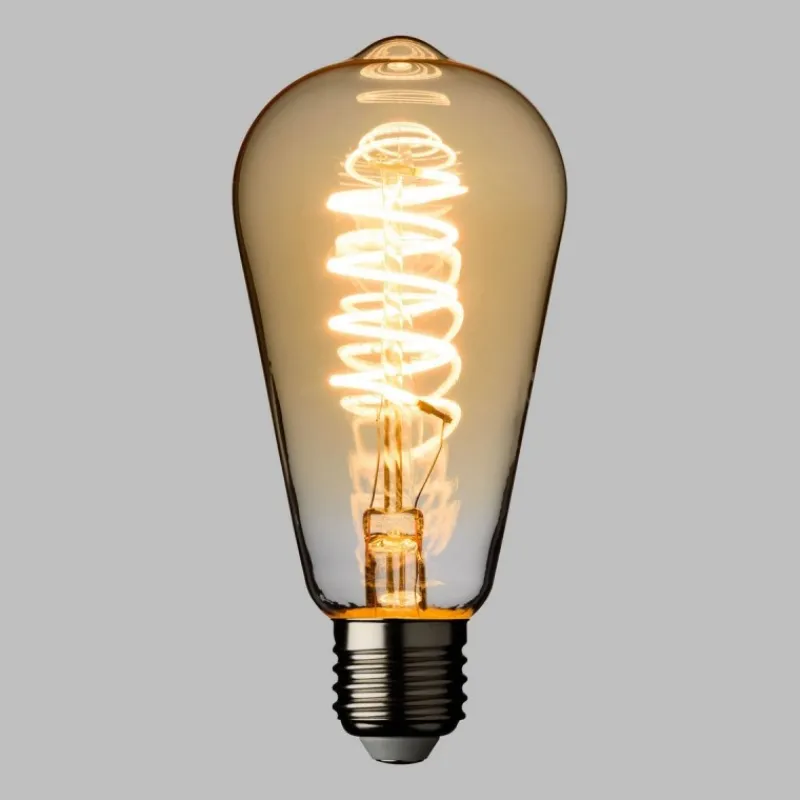 Lotti Lampadina E27 Vintage Retro' Ø 64 Bianco Caldo 4W a Spirale