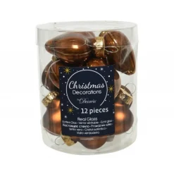 Kaemingk Mini cuori in vetro da appendere. Set di 12