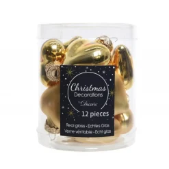 Kaemingk Mini cuori in vetro da appendere. Set di 12