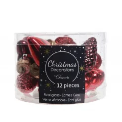 Kaemingk Mini decorazioni in vetro da appendere. Set di 12