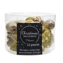 Kaemingk Mini decorazioni in vetro da appendere. Set di 12