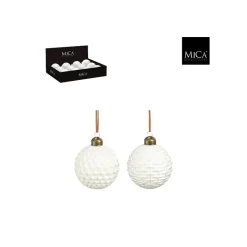 Edelman Pallina di Vetro 8 cm Color Bianco. Pesso Singolo.