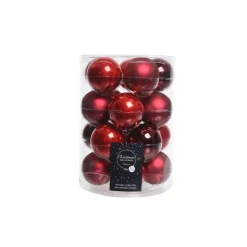 Kaemingk Palline di Natale da Appendere in Vetro 6 cm Rosso. Set di 20