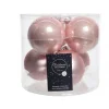 Kaemingk Palline di Natale da Appendere in Vetro 8 cm Rosa Antico. Set di 6