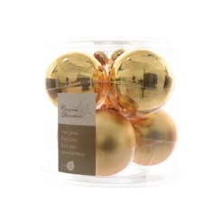 Kaemingk Palline di Natale da Appendere in Vetro 8 cm Oro. Set di 6