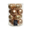 Kaemingk Palline di Natale in vetro da appendere 8 cm Caramello. Set 16