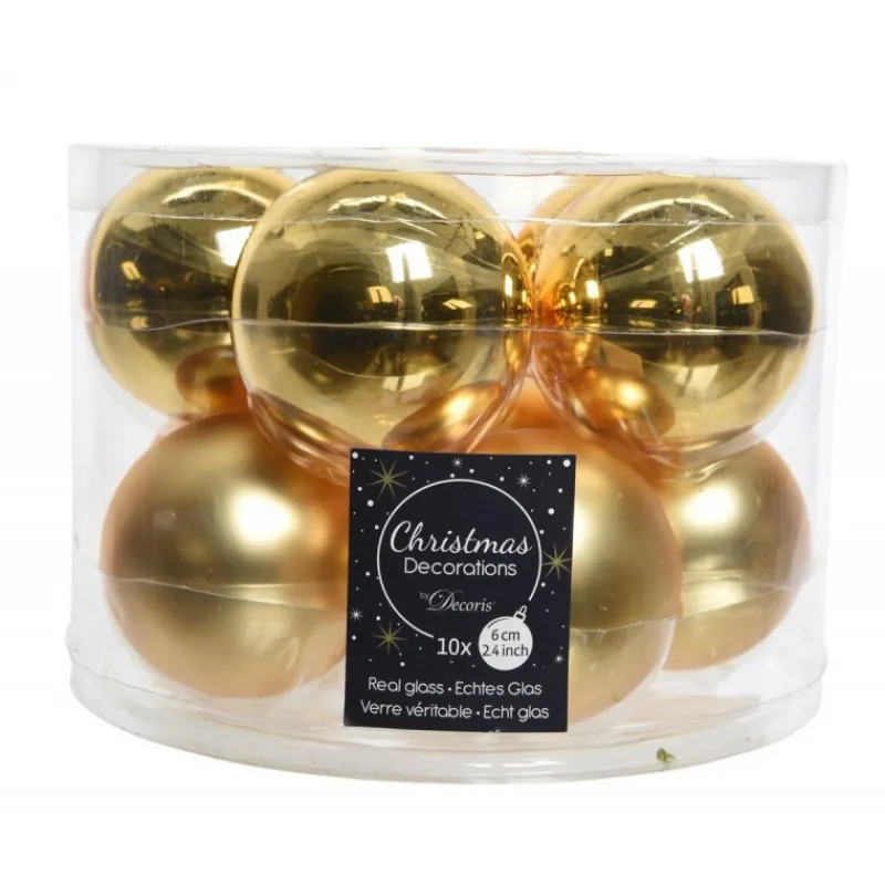 Kaemingk Palline di Natale in Vetro Diam 6 cm Set di 10