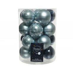Kaemingk Palline di Natale in vetro da appendere 6 cm Blu. Set 20