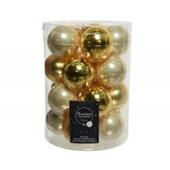 Kaemingk Palline di Natale in vetro da appendere 6 cm Oro e Perla. Set 20