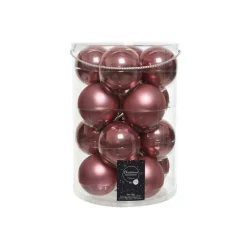 Kaemingk Palline in vetro da appendere Rosa Velvet dim 8 cm Box da 16