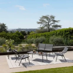 LaFuma Panca Bassa imbottita VENCE LFM5287 Obsidian/Titane