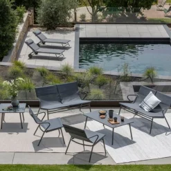 LaFuma Panca Bassa imbottita VENCE LFM5287 Obsidian/Titane