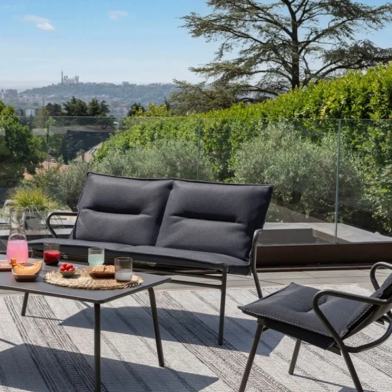 LaFuma Panca Bassa imbottita VENCE LFM5348 Dark Grey/Titane