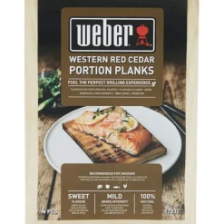 Weber Panetti da Affumicatura in Cedro Rosso del Pacifico (4 pezzi, 15x11x1,1 cm) Cod. 17832