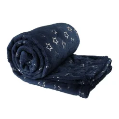 Unique Living Plaid Throw Golden Star 130 x 160 cm Colore Dark Blue