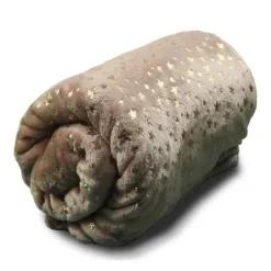 Unique Living Plaid Throw Xmas Glitter Star 130 x 160 cm Colore Taupe