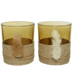 Kaemingk Porta candela in vetro 8 cm. Pezzo Singolo