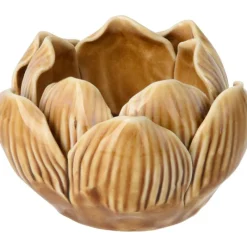 Koopman Porta Tea Light Fiore di Loto 8x5 Cm. Pezzo Singolo