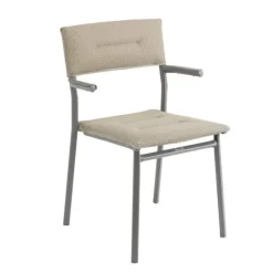 LaFuma Sedia Impilabile con Braccioli ORON LFM5273 Moka