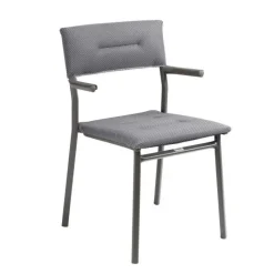 LaFuma Sedia Impilabile con Braccioli ORON LFM5273 Silver