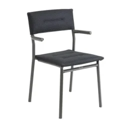 LaFuma Sedia Impilabile con Braccioli ORON LFM5273 Dark Grey