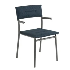 LaFuma Sedia Impilabile con Braccioli ORON LFM5273 Bleu Encre