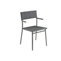 LaFuma Sedia Impilabile con Braccioli ORON LFM5067 Obsidian