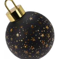 Koopman Sfera di Vetro con Led 15 Cm - Oro/Nero