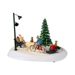 Lemax Snowbiking With Dad B/O 4.5V Cod. 34087