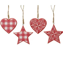 Kaemingk Stella o Cuore da Appendere con Stampa a Quadri Pezzo Singolo