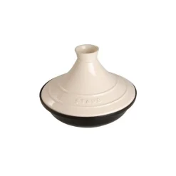 Staub Tajine 20 cm Crema in Ghisa con Coperchio in Ceramica