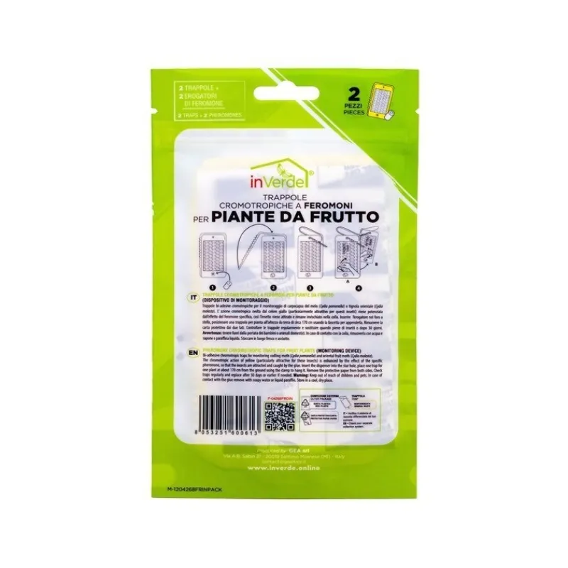 InVerde Trappola Adesiva Cromotropica per Piante da Frutto