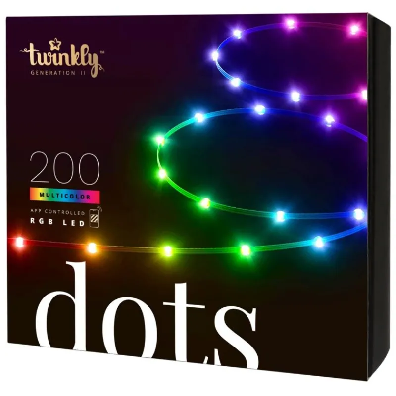Twinkly DOTS Striscia 10 m 200 Led RGB BT + WiFi Cavo Trasparente
