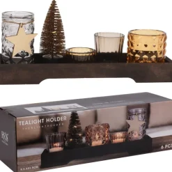 Koopman Vassoio Porta Tea Light Deco - 6 Pezzi